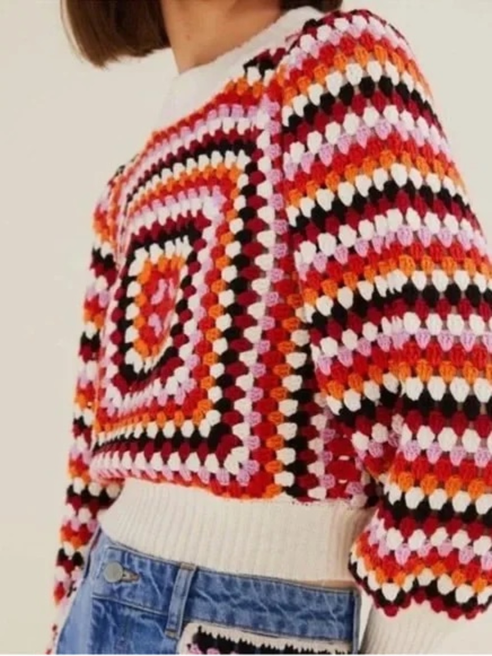 Farm Rio Multicolor Crochet Sweater - Picture 4 of 4